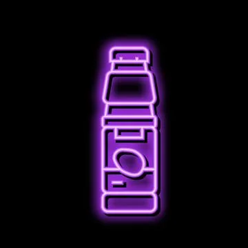 Juice mango fruit neon glow icon illustration Stock Illustration