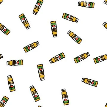 Juice mango fruit vector seamless pattern Stock Illustration