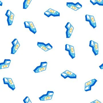 Juice mango isometric icon seamless pattern sign Stock Illustration