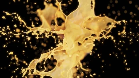 Juice from mango splashing on black background. Motion graphics of mango juic Stock-Footage 218740435