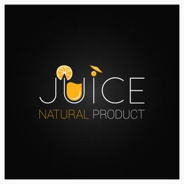 Juice natural logo design background Illustrazione stock