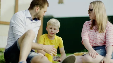 Juice or wine on a picnic Stock Footage 68213358