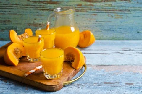 Juice orange pumpkin Stock Photos