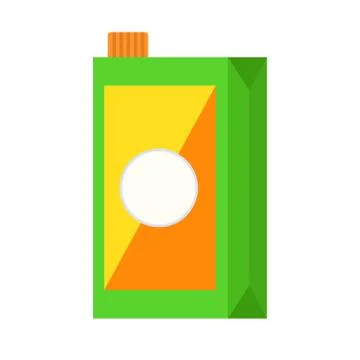 Juice pack in cartoon flat style on white, stock vector illustration Stock Illustration