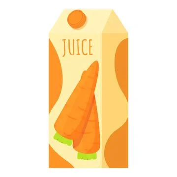 Juice pack icon cartoon vector. Carrot splash Stock Illustration