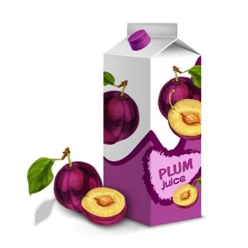 Juice pack plum Stock Illustration