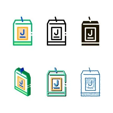 Juice package icon vector minimal outline Stock Illustration