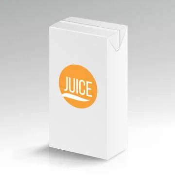 Juice Package Vector Realistic Mock Up. Carton Branding Box 1000 ml. White Empty Illustrazione stock