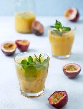 Juice with passion fruit Stock Photos