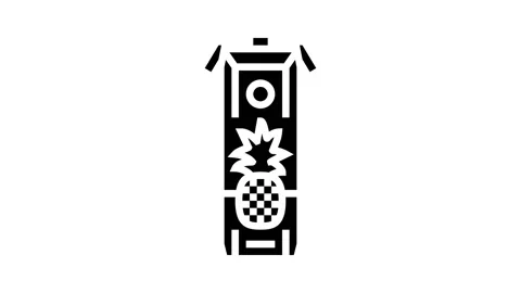 Juice pineapple glyph icon animation Stock Footage 222801148