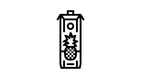 Juice pineapple line icon animation Stock Footage 224271702