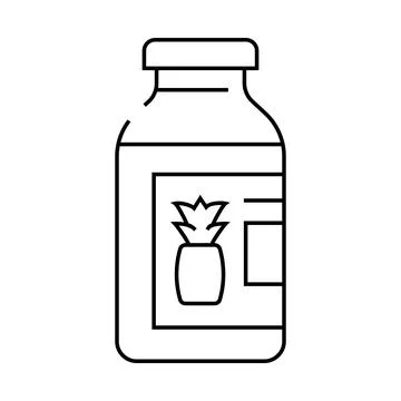 Juice pineapple line icon vector illustration Stock Illustration