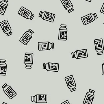 Juice pineapple line vector seamless pattern Stock Illustration