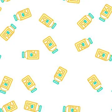 Juice pineapple vector seamless pattern Stock Illustration