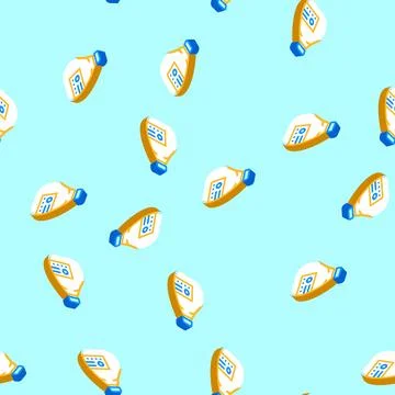 Juice plastic bottle isometric icon seamless pattern Stock Illustration