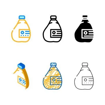 Juice plastic styleset bottle color icon vector Stock Illustration