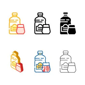 Juice pomegranate color range icon vector Stock Illustration
