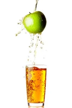 Juice pouring from apple Foto stock