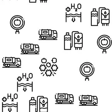 Juice Production Plant Seamless Pattern Vector Stock Illustration