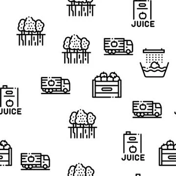 Juice Production Plant Seamless Pattern Vector Stock Illustration