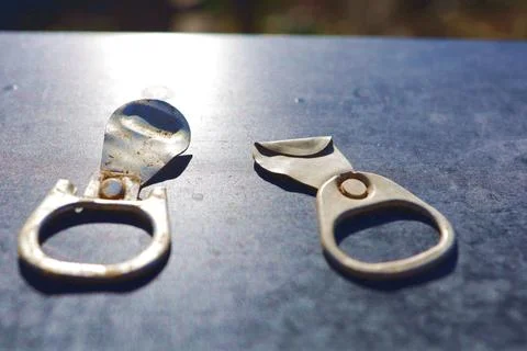 Juice pull tabs from the Showa era from more than 30 years ago that were th.. Stock Photos