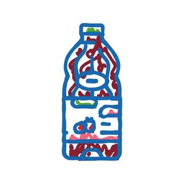 Juice raspberry fruit berry icon doodle illustration Illustrazione stock