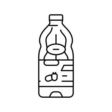 Juice raspberry fruit berry line icon vector illustration Illustrazione stock