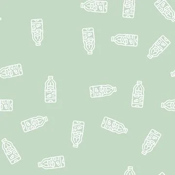 Juice raspberry fruit berry line seamless pattern Stock Illustration