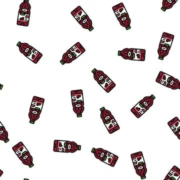 Juice raspberry fruit berry vector seamless pattern Stock Illustration