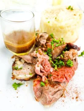 Juice roasted lamb chops Stock Photos
