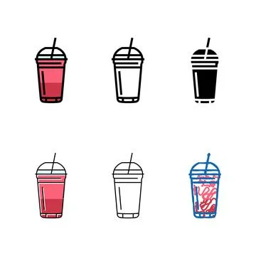 Juice set beverage drink color icon vector Stock Illustration