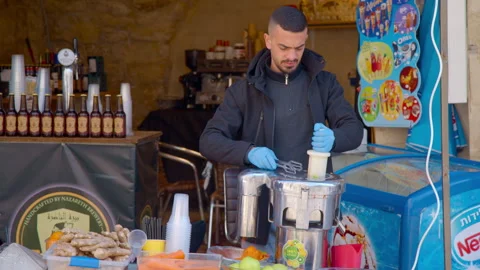 Juice Shop in Nazareth Stock Footage 258692819