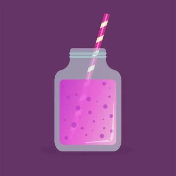 Juice with straw Stock Illustration