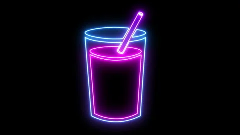 Juice straw for neon new Video stock 252285630