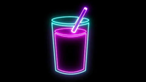 Juice straw for neon new render Stock-Footage 252288343