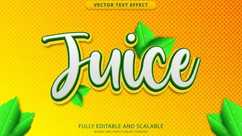 Juice text effect editable eps file Stock Illustration