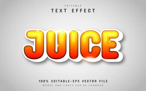Juice text effect with orange gradient Stock Illustration