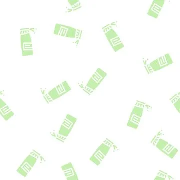 Juice tomato glyph vector seamless pattern Stock Illustration