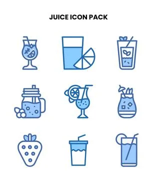 Juice Two Colour Graphics Icons Pack Stock Illustration