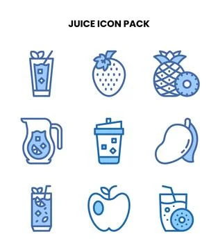 Juice Two Colour Set Icons Pack Stock Illustration