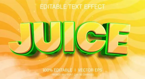 Juice vector text effect with modern style design Stock Illustration