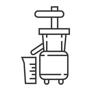 Juicer pixel perfect icon vector. Kitchen small appliances line sign. Househo Stock Illustration