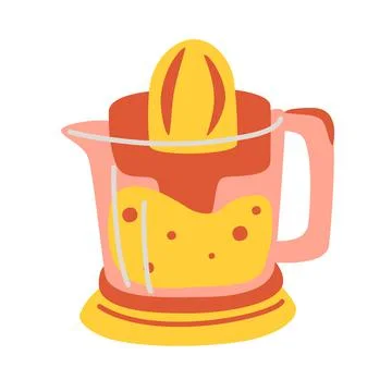 Juicer, smoothy making machine cartoon illustration. Kitchen appliance, equip Stock Illustration