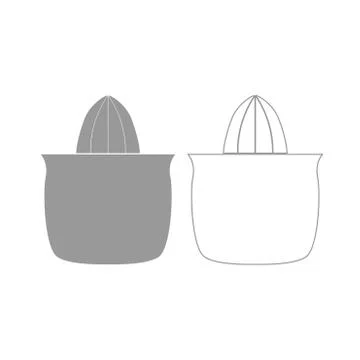 Juicer squeezer grey set icon . Stock Illustration