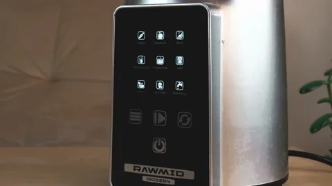 The juicer's touch control panel. Stock Footage 199596651