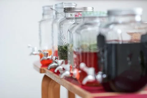 Juices are on the table Stock Photos