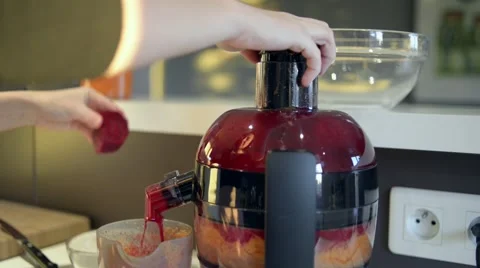 Juicing Fruit and Vegetables Stock Footage 45618964