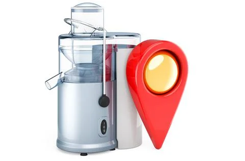 Juicing machine with map pointer. 3D rendering 스톡 일러스트