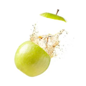 Juicy apple juicy apple is exploding, cut out from white background Copyri... Stock Photos