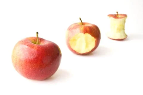 Juicy Apple Munching Stock Photos